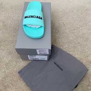 Women's Balenciaga mint slides